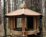 оригинальная деревянная кормушка для птиц на дерево фото